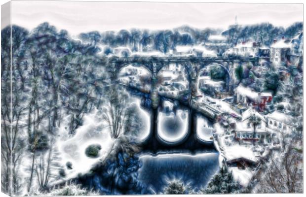 Knaresborough Viaduct abstract Canvas Print by mike morley