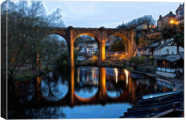 Knaresborough North Yorkshire abstract effect Canvas Print by mike morley