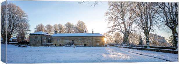 Knaresborough Castle museum North Yorkshire sunrise with winter snow Canvas Print by mike morley