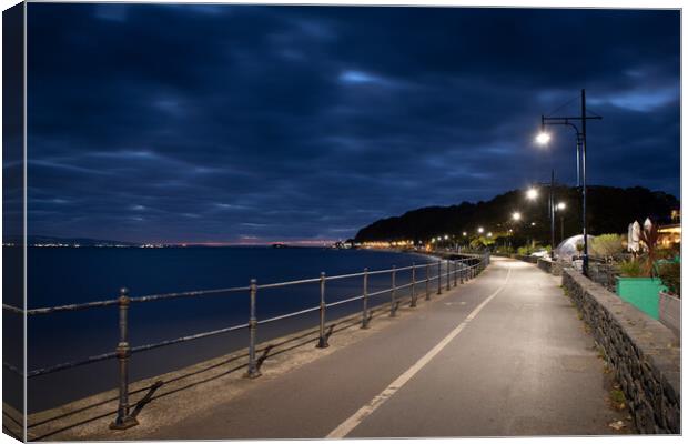 Mumbles pier and waterfront at daybreak on an Autu Canvas Print by Bryn Morgan