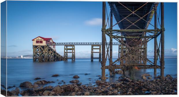 The old boathouse on Mumbles pier Canvas Print by Bryn Morgan