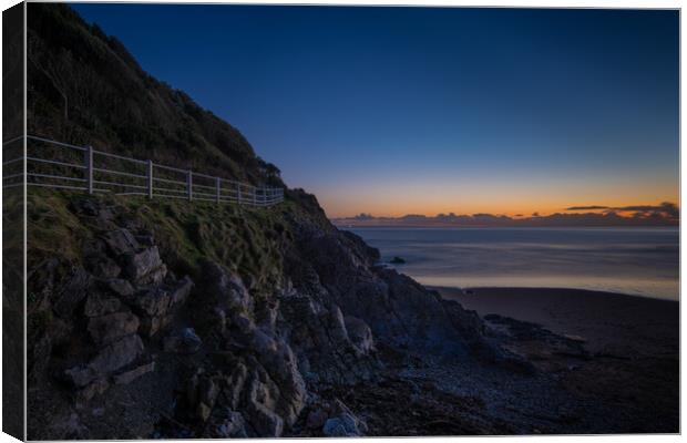 The path to Caswell bay after sunset Canvas Print by Bryn Morgan