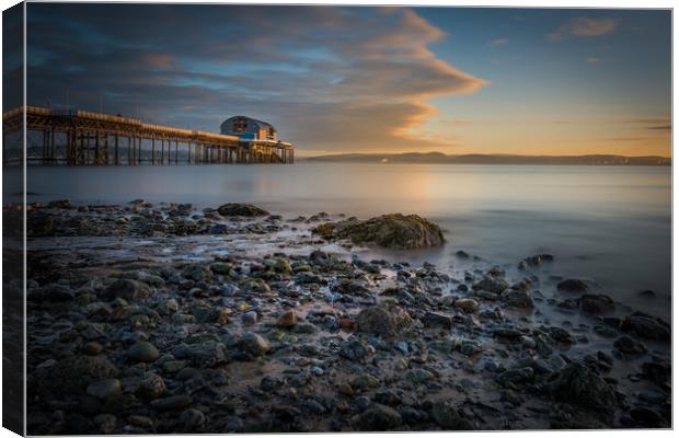 The new lifeboat house on Mumbles pier at sunrise. Canvas Print by Bryn Morgan