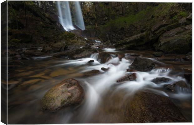 Melincourt waterfall. Canvas Print by Bryn Morgan