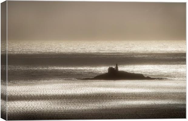 Mumbles lighthouse viewed from Townhill. Canvas Print by Bryn Morgan