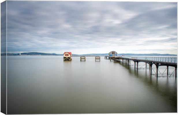 The old and new lifeboat house at Mumbles. Canvas Print by Bryn Morgan