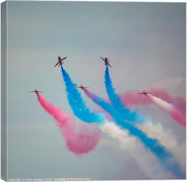 The Red Arrows, the Royal Air Force Aerobatic Team Canvas Print by Bryn Morgan