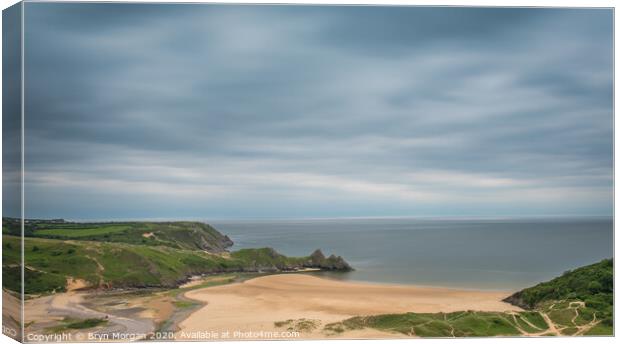 Three Cliffs Bay Canvas Print by Bryn Morgan