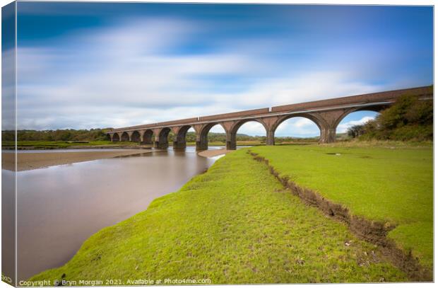 Eleven arches railway viaduct Pontardulais Canvas Print by Bryn Morgan