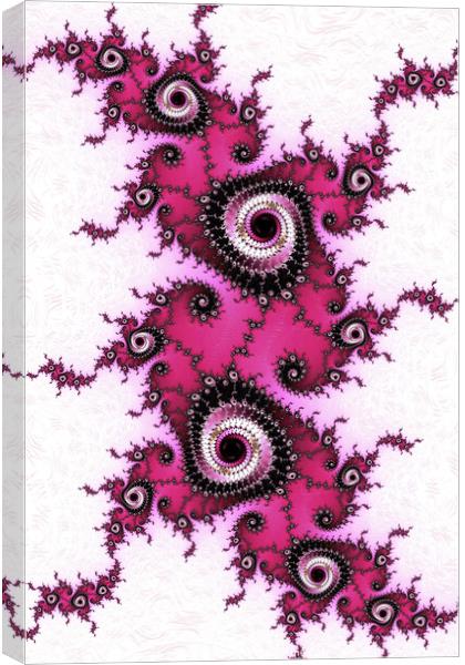Pink Spiral Fractals  Canvas Print by Vickie Fiveash