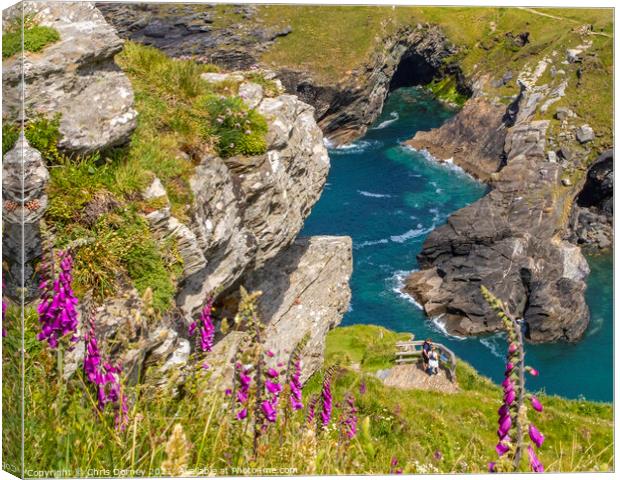 Beautiful View from Tintagel Castle in Cornwall, UK Canvas Print by Chris Dorney