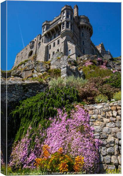 Castle Gardens at St. Michaels Mount in Cornwall,  Canvas Print by Chris Dorney
