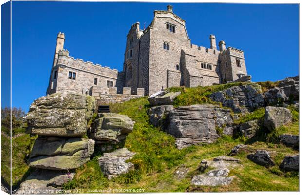 The Castle of St. Michaels Mount in Cornwall, UK Canvas Print by Chris Dorney