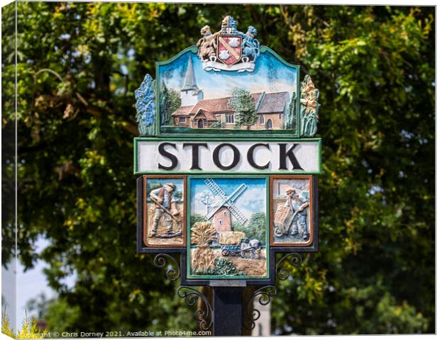 Village of Stock in Essex, UK Canvas Print by Chris Dorney