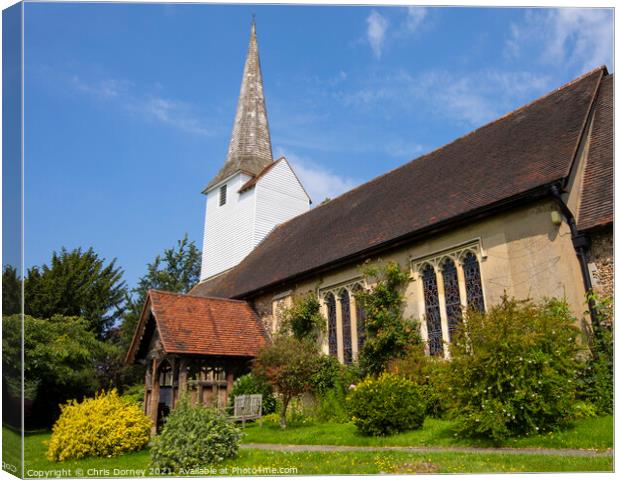 All Saints Church in Stock, Essex, UK Canvas Print by Chris Dorney