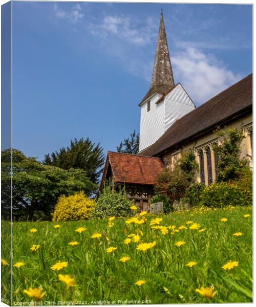 All Saints Church in Stock, Essex, UK Canvas Print by Chris Dorney