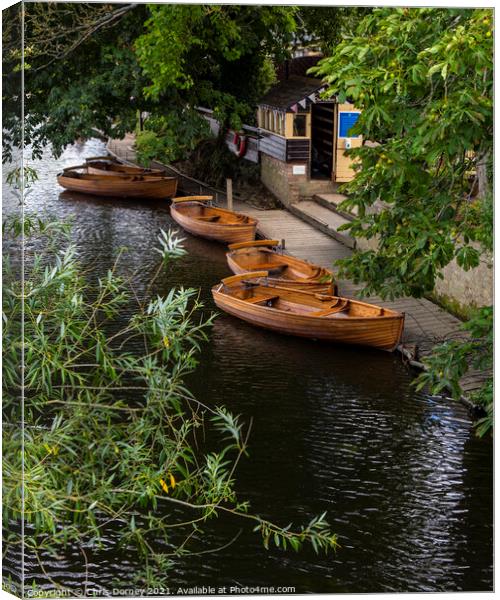 Boats on the River Stour in Dedham, Essex Canvas Print by Chris Dorney