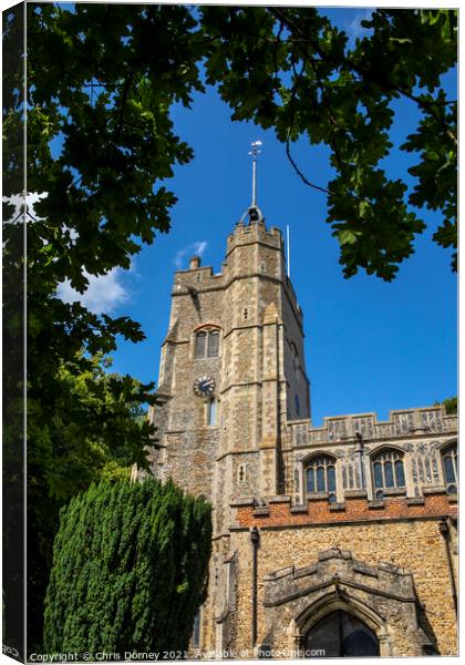 St. Mary the Virgin Church in Cavendish, Suffolk Canvas Print by Chris Dorney