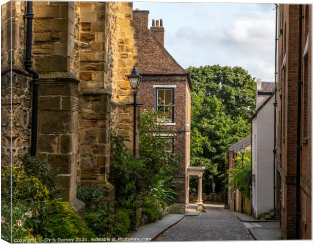 Beautiful Street in Durham, UK Canvas Print by Chris Dorney