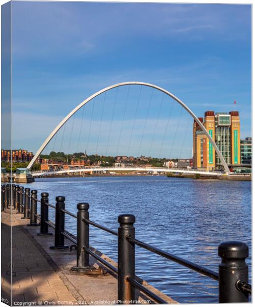 Gateshead Millennium Bridge in Newcastle upon Tyne, UK Canvas Print by Chris Dorney