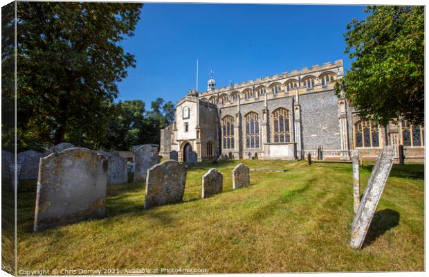 Church of St. Mary the Virgin in East Bergholt, Suffolk Canvas Print by Chris Dorney