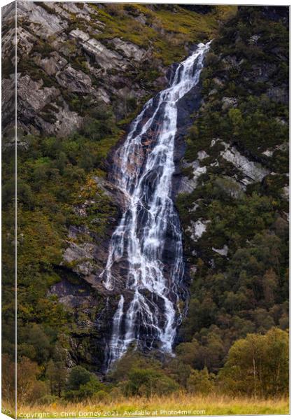 Steall Falls in the Highlands of Scotland Canvas Print by Chris Dorney