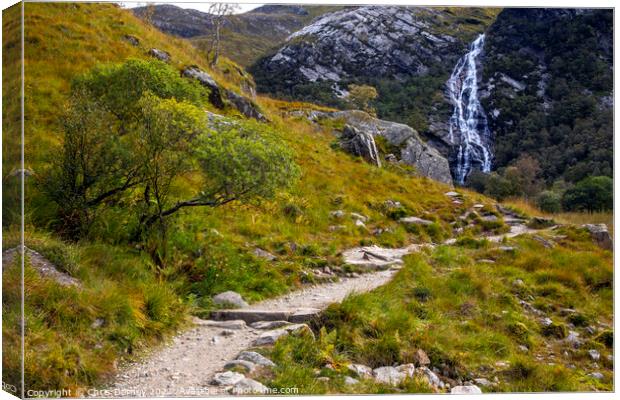 Steall Falls in the Highlands of Scotland, UK Canvas Print by Chris Dorney