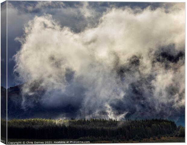 Mist and Clouds in the Scottish Highlands, UK Canvas Print by Chris Dorney