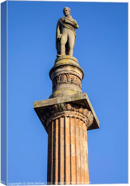 Sir Walter Scott Monument on George Square in Glasgow, Scotland Canvas Print by Chris Dorney