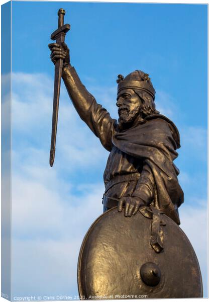 Statue of King Alfred the Great in Winchester, UK Canvas Print by Chris Dorney