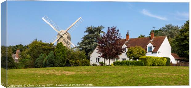 Duck End Mill in Finchingfield, Essex Canvas Print by Chris Dorney