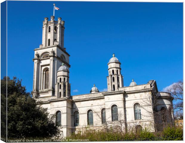 St. George in the East Church in Shadwell, East London, UK Canvas Print by Chris Dorney