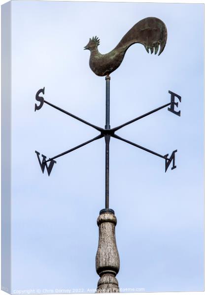 Weather Vane of the Curfew Tower in Moreton-in-Marsh, UK Canvas Print by Chris Dorney