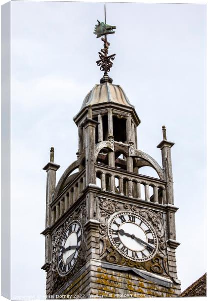 Clockower of Redesdale Hall in Moreton-in-Marsh, the Cotswolds,  Canvas Print by Chris Dorney