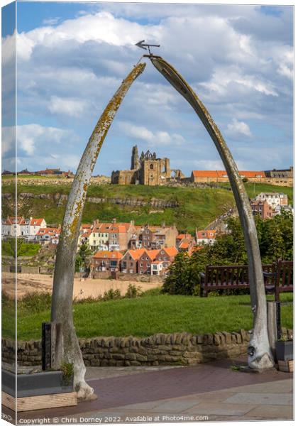 Whale Bone Arch in Whitby, North Yorkshire Canvas Print by Chris Dorney