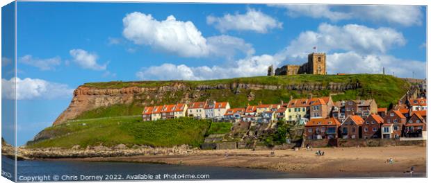 St. Marys Church on the East Cliff in Whitby, North Yorkshire Canvas Print by Chris Dorney