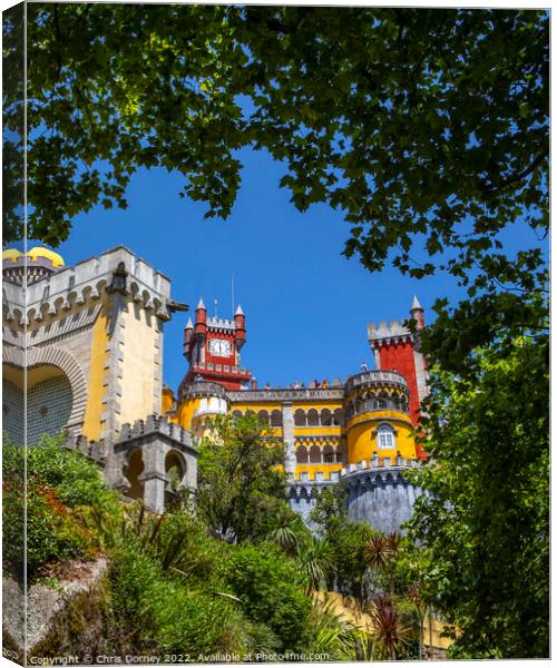 Pena Palace in Sintra, Portugal Canvas Print by Chris Dorney