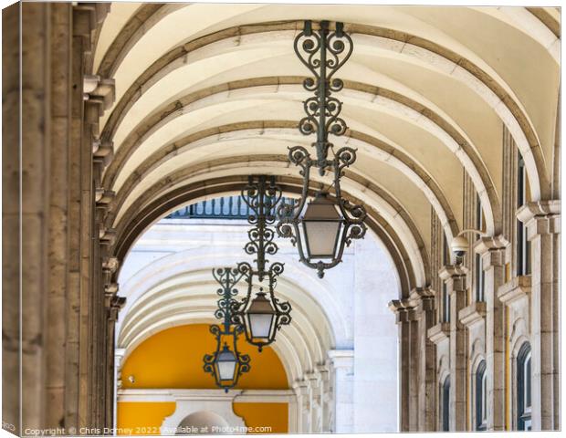 Praca do Comercio in Lisbon, Portugal Canvas Print by Chris Dorney