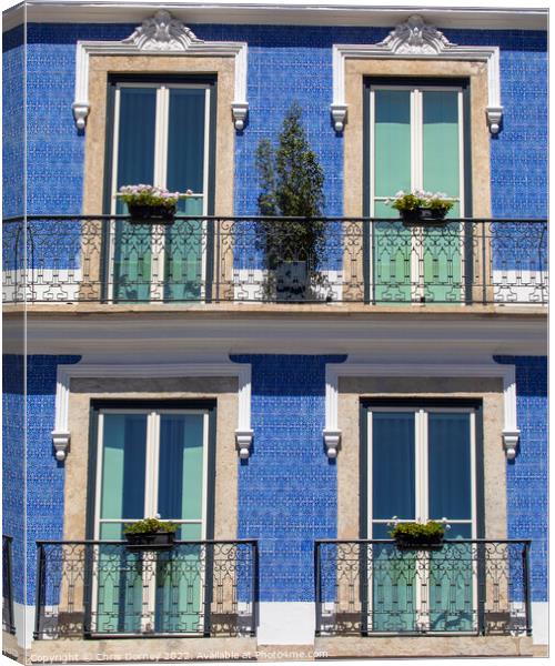 Beautiful Balconies in Lisbon, Portugal Canvas Print by Chris Dorney