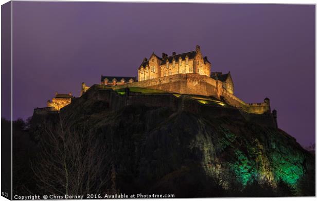 Edinburgh Castle in Scotland Canvas Print by Chris Dorney