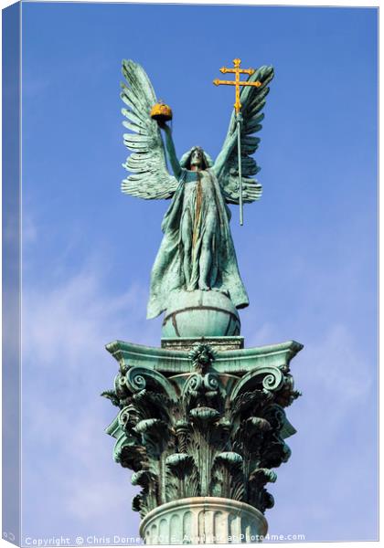 Archangel Gabriel Statue on the Heroes Square Colu Canvas Print by Chris Dorney