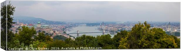 Budapest Panorama from Gellert Hill Canvas Print by Chris Dorney
