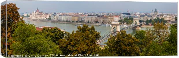 Budapest Panorama from Castle Hill Canvas Print by Chris Dorney