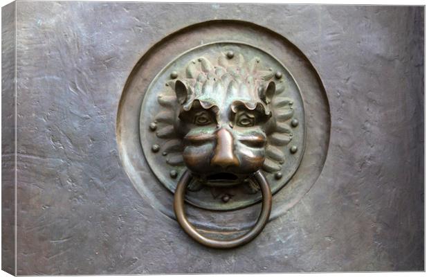 Door Knocker at St. Lorenz Kirche in Nuremberg Canvas Print by Chris Dorney