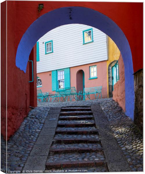 Archway in Portmeirion in North Wales, UK Canvas Print by Chris Dorney