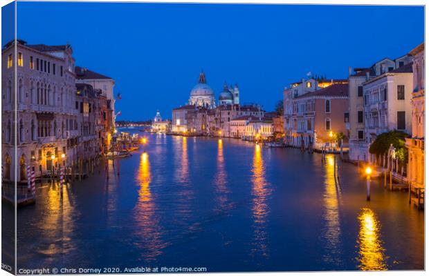 View from Ponte dell'Accademia in Venice Canvas Print by Chris Dorney