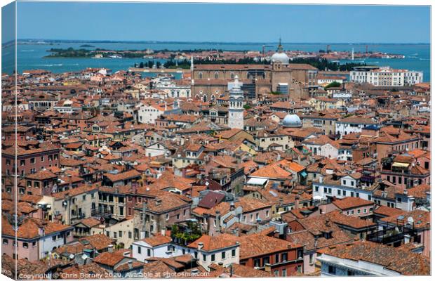 View from St. Marks Campanile in Venice Canvas Print by Chris Dorney