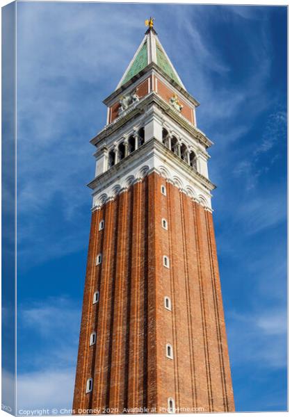 St. Marks Campanile in Venice Canvas Print by Chris Dorney