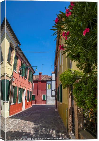 The Island of Burano in Italy Canvas Print by Chris Dorney