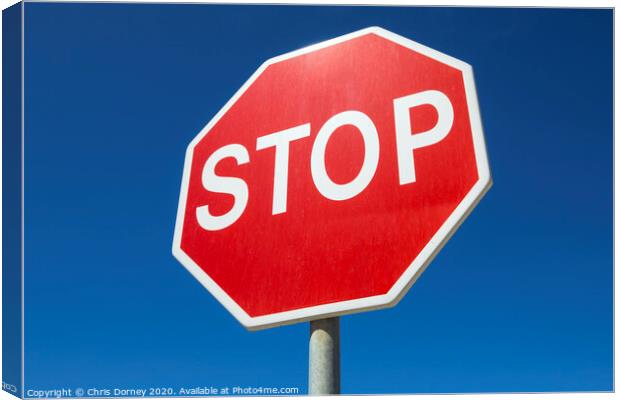 Red Stop Sign Canvas Print by Chris Dorney